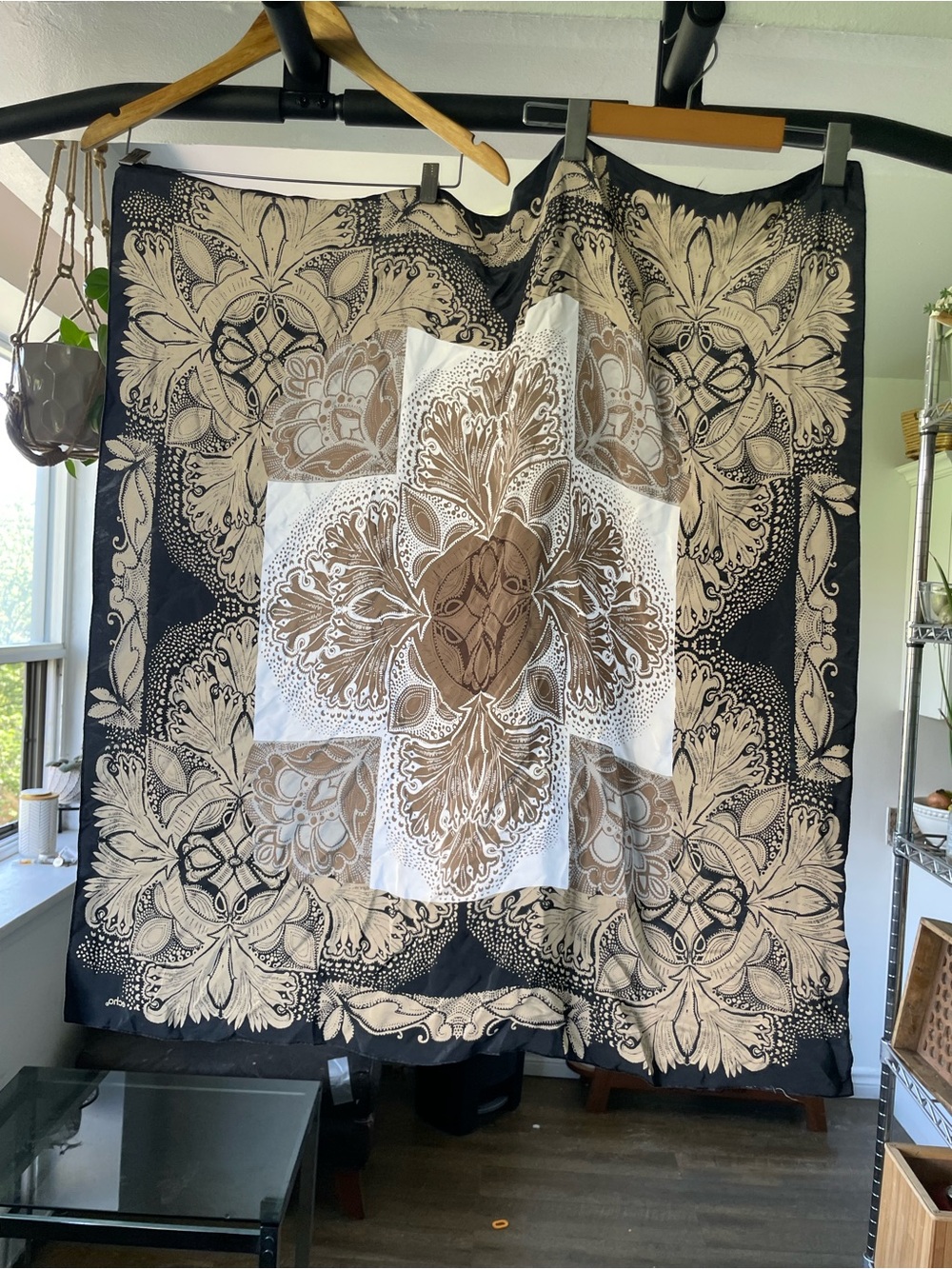 Vintage Echo 100% Silk Boho Floral Scarf